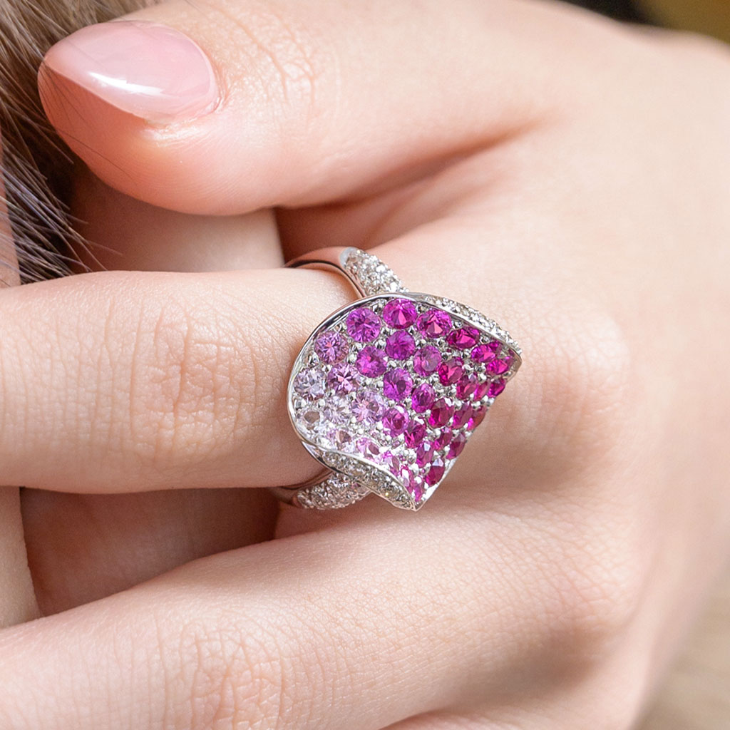 リング指輪素材SELECT JEWELRY ピンクサファイア ダイヤモンド リング